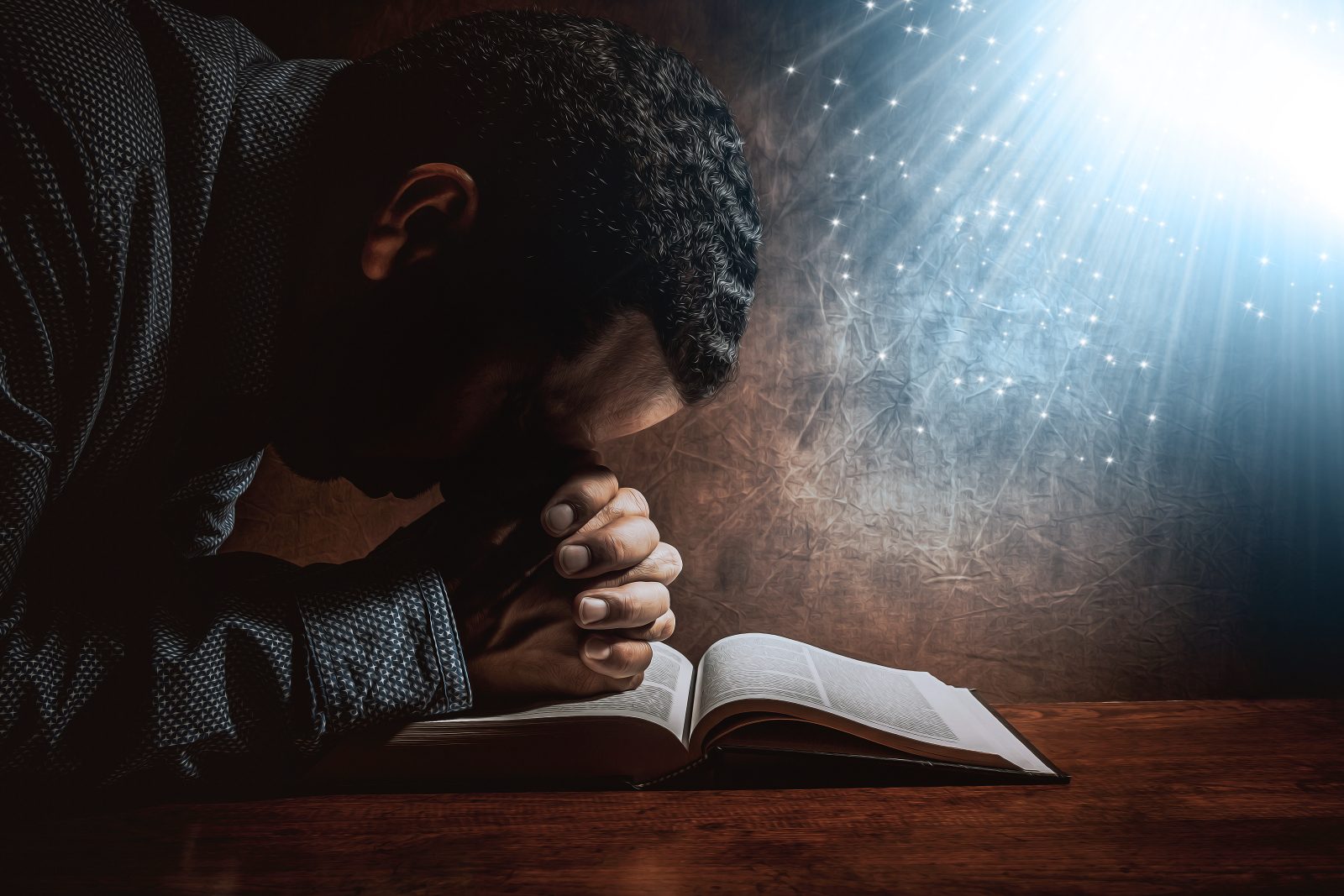 Men praying to God Men praying to God.