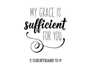 My grace is sufficient for you. Lettering. Inspirational and bible quote. Can be used for prints bags, t-shirts, posters, cards. Ink illustration